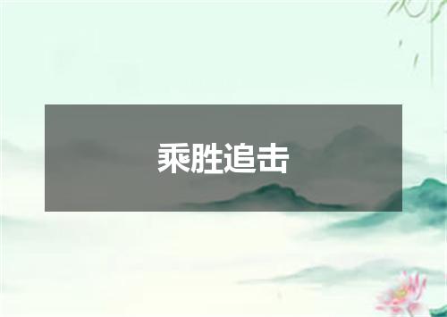 乘胜追击