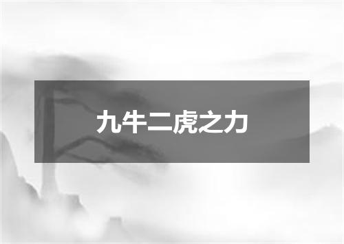 九牛二虎之力