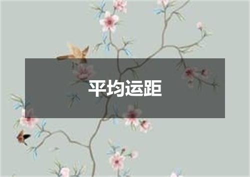平均运距