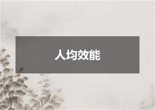 人均效能