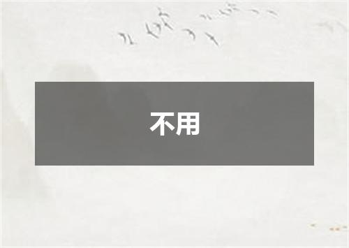 不用