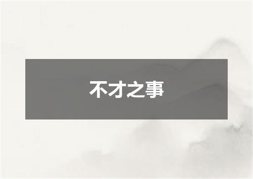 不才之事