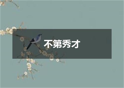 不第秀才