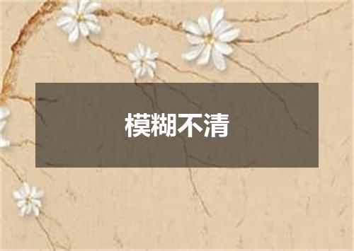 模糊不清