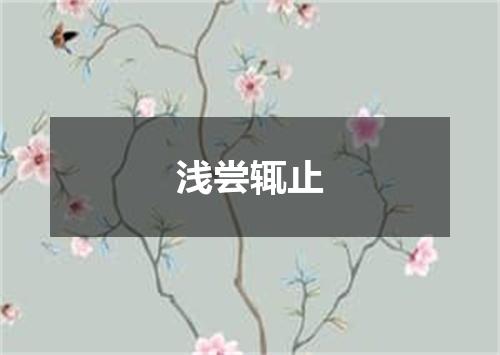 浅尝辄止