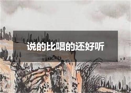 说的比唱的还好听