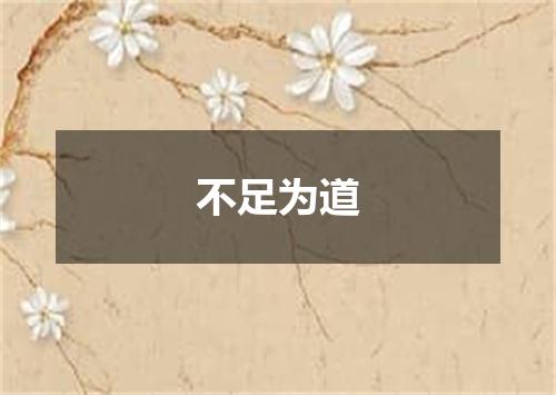 不足为道