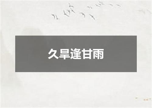 久旱逢甘雨