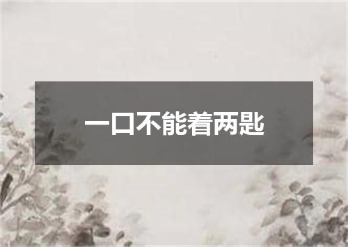 一口不能着两匙