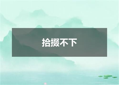拾掇不下