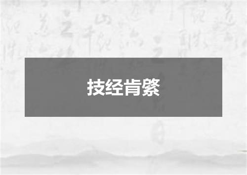 技经肯綮