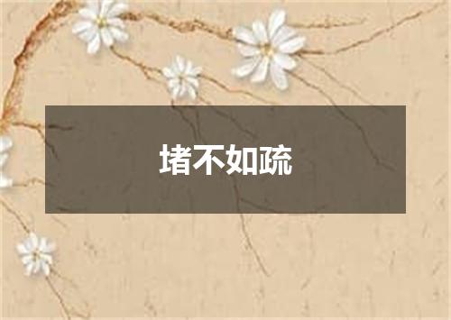 堵不如疏