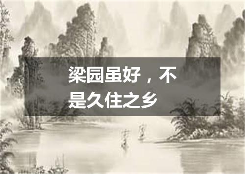 梁园虽好，不是久住之乡