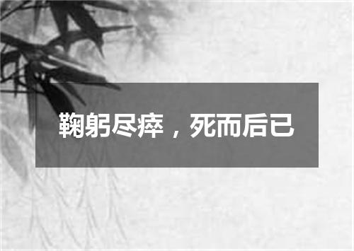 鞠躬尽瘁，死而后已