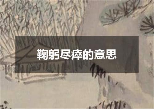 鞠躬尽瘁的意思