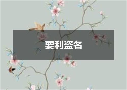 要利盗名