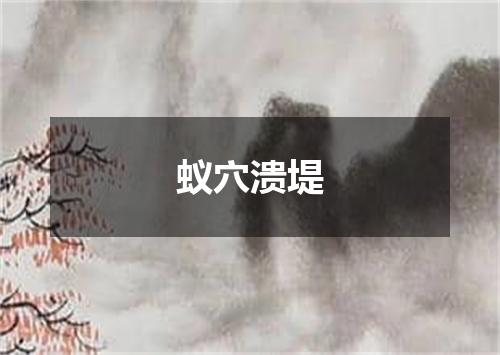 蚁穴溃堤