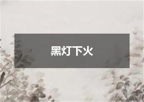 黑灯下火