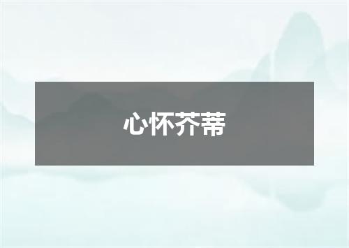 心怀芥蒂
