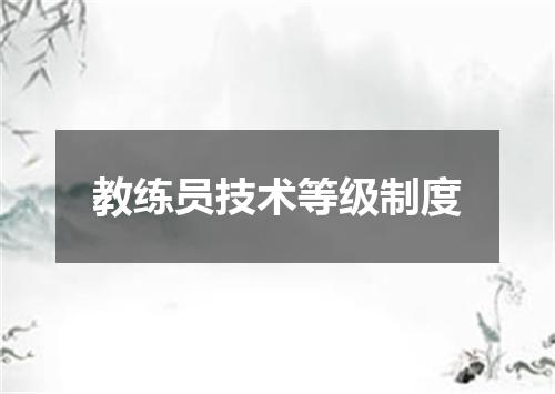 教练员技术等级制度