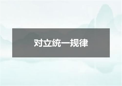 对立统一规律