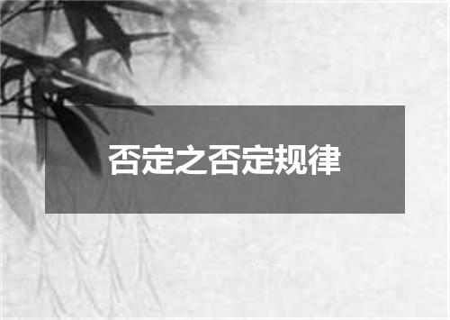 否定之否定规律