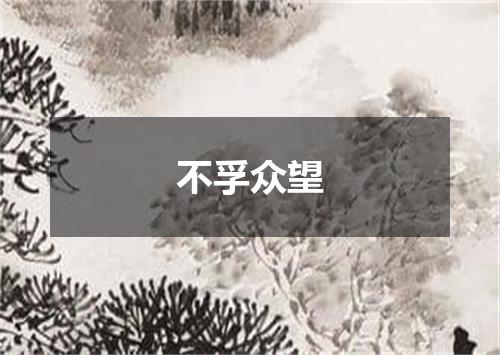 不孚众望