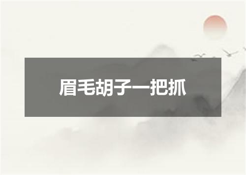 眉毛胡子一把抓