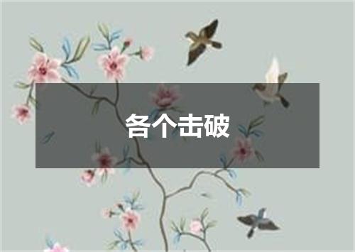 各个击破