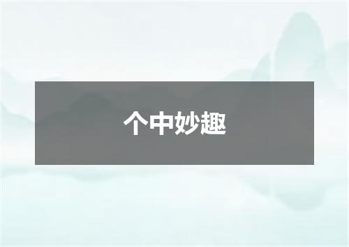 个中妙趣