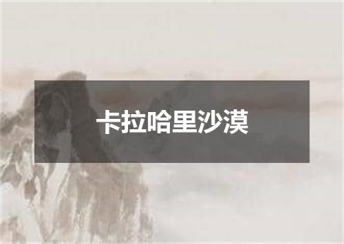 卡拉哈里沙漠