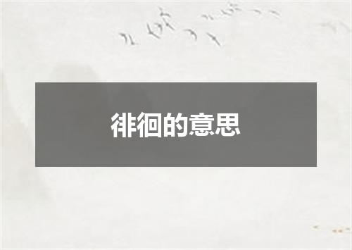 徘徊的意思