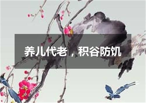 养儿代老，积谷防饥