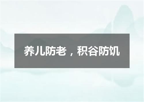 养儿防老，积谷防饥
