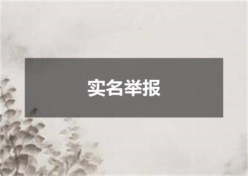 实名举报