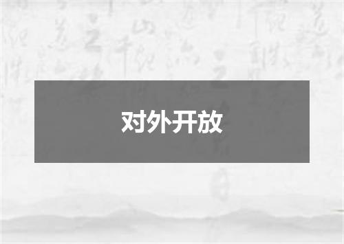 对外开放