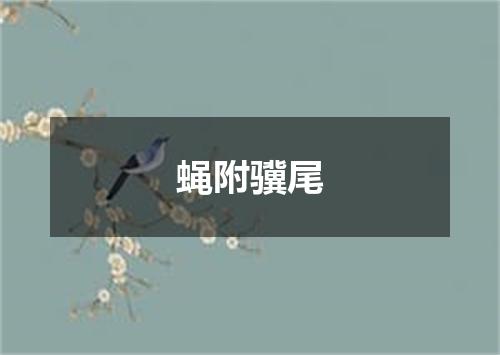 蝇附骥尾