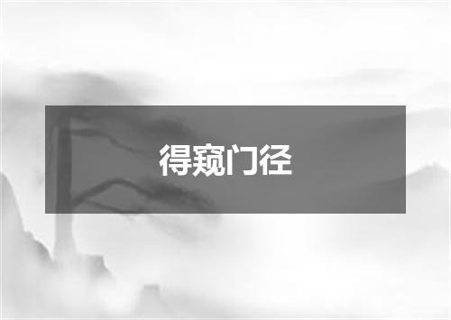 得窥门径