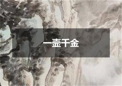 一壸千金