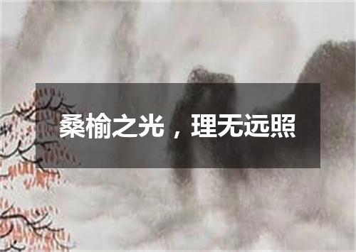 桑榆之光，理无远照