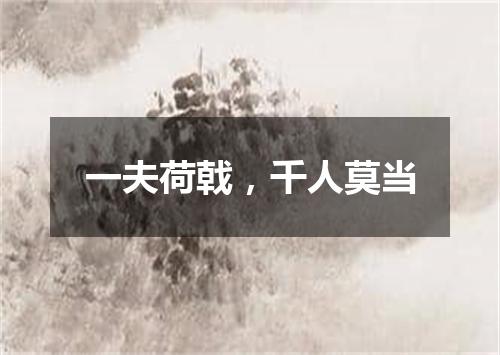 一夫荷戟，千人莫当