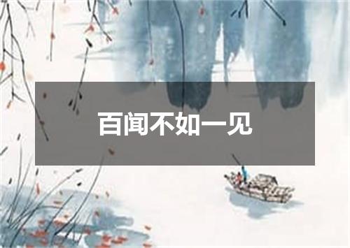 百闻不如一见
