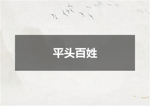 平头百姓