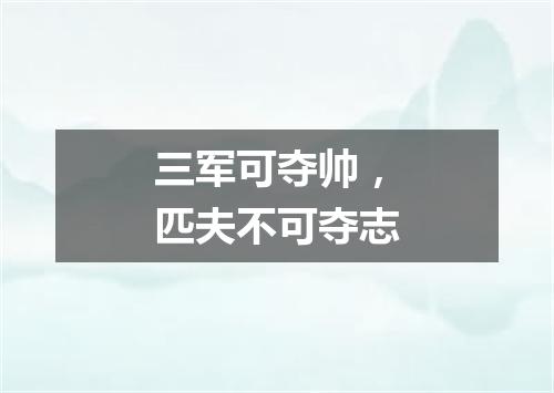 三军可夺帅，匹夫不可夺志