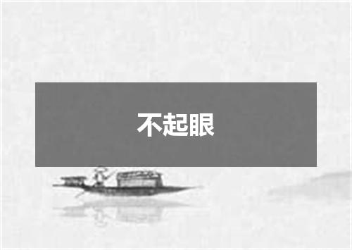 不起眼