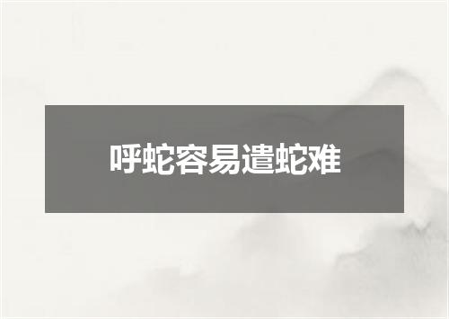呼蛇容易遣蛇难