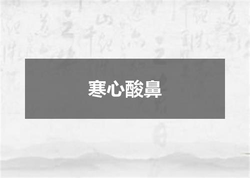 寒心酸鼻