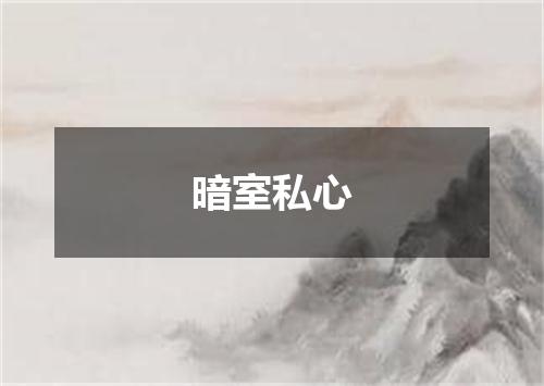 暗室私心