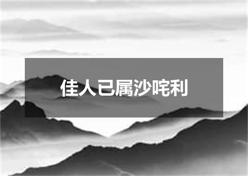 佳人已属沙咤利
