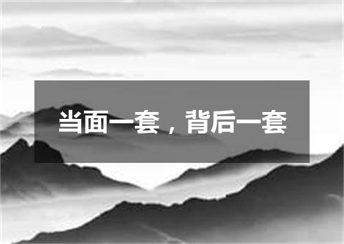 当面一套，背后一套